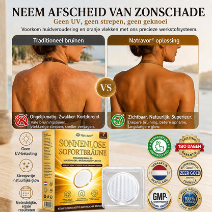 ⭐ 𝗡𝗮𝘁𝗿𝗮𝘃𝗼𝗿® Micronaald-bruiningspatch: Natuurlijke bronzen glow zonder UV & DHA